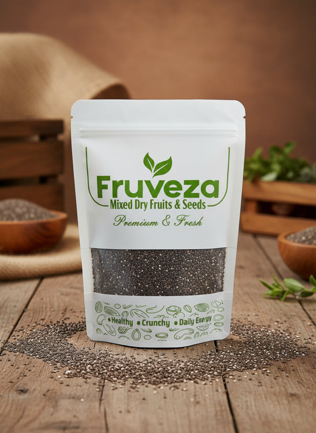 Fruveza Premium Chia Seeds – Energy Booster & Fiber-Rich Superfood